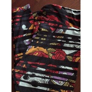 Womans  TALL & CURVY  LULAROE Leggings Halloween Skull Roses Skeleton  TC